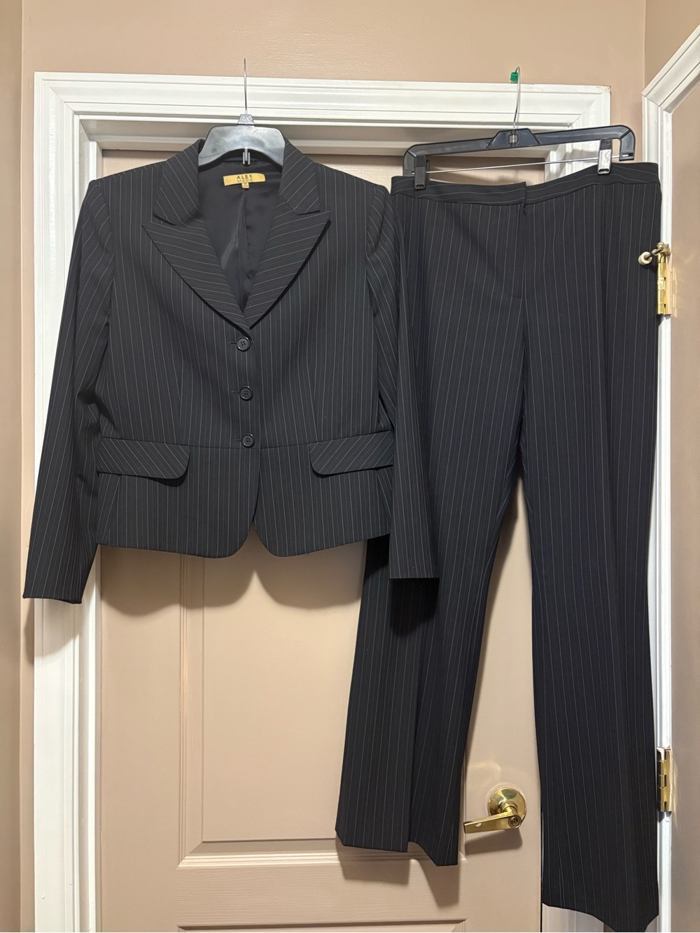 Alex Marie  classifies pinstripe pantsuit 12